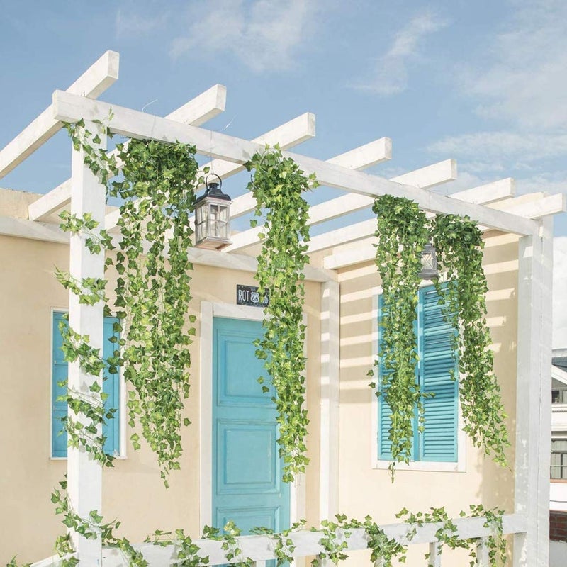 ZWYOQI 168 Feet Artificial Ivy Leaf Plants Fake Vine Hanging Garland Greenery Foliage for Home Kitchen Garden Office Wedding Wall Decor (Ivy/24 Strands) - Image 5